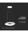 36W rund LED hængende pendel - designer, farveskiftende, 600x2000, dæmpbar, hvid