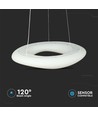 36W rund LED hængende pendel - designer, farveskiftende, 600x2000, dæmpbar, hvid