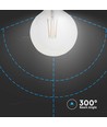 E27 12W G125 LED filament pære - 1521lm, klart glas, 4000K