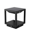 LED Solcelle Sokkel Lampe - 3000K, Sort, Hus