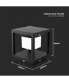 LED Solcelle Sokkel Lampe - 3000K, Sort, Hus