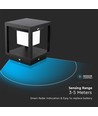2W LED solcelle bedlampe med sensor - IP65, 3000K, sort, 14x14cm, 3 års garanti