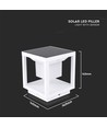 LED Solcelle Søjlelampe - 3000K, Hvid Hus