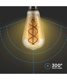 E27 4,8W dæmpbar LED filament pære - ST64, Amber glas, 1800K, Vintage lys