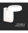17W Rund LED væglampe - IP65, hvid, 2500lm, 3000K, facadebelysning