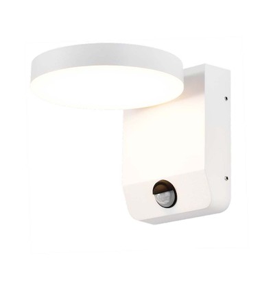 17W LED væglampe med sensor, rund - IP65, hvid, PIR bevægelsessensor, 2480lm, udendørs/indendørs