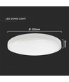 18W LED Dome Lys - Mikrobølge Sensor, 3000K, Rund, Hvid Ramme, IP44