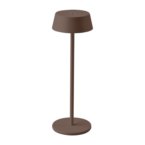 Opladelig LED bordlampe Inde/ude - Cortenfarvet, touch dæmpbar, 3000K, IP54