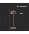 Opladelig LED bordlampe Inde/ude - Cortenfarvet, touch dæmpbar, 3000K, IP54