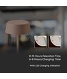Opladelig LED bordlampe Inde/ude - Cortenfarvet, touch dæmpbar, 3000K, IP54