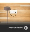 Opladelig LED bordlampe Inde/ude - Corten, touch dæmpbar, 3000K, IP54