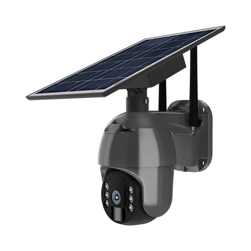 Udendørs WiFi PTZ solcelledrevet kamera - 360° Tryghed, Full HD & Farvenattesyn, IP65, Sort