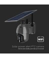 Udendørs WiFi PTZ solcelledrevet kamera - 360° Tryghed, Full HD & Farvenattesyn, IP65, Sort