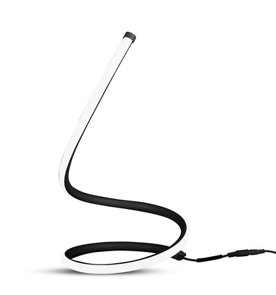 20W bordlampe - LED, designer, EU stik, ledning+afbryder, 3000K, sort
