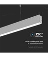 120cm 40W LED lysskinne med Samsung chip - Silver, 6400K, 120°, inkl. wireophæng