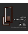 20W moderne LED væglampe - Cortenfarvet, 360°, 2400lm, IP20, 3000K, inkl. lyskilde