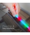 5m 10W/m Magic RGB Neon Flex LED strip, 360° - 24V, IP20, rund, 25mm bredde
