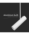 GU10 pendel i hvid aluminium - Cylindrisk, justerbar længde op til 1,2m, uden lyskilde