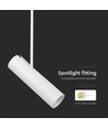 GU10 pendel i hvid aluminium - Cylindrisk, justerbar længde op til 1,2m, uden lyskilde