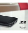 Produktnavn: ''10000mAh Hurtigoplader - Powerbank, Sort''
