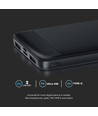 Produktnavn: ''10000mAh Hurtigoplader - Powerbank, Sort''