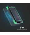 10000mAh Solar Wireless Powerbank, 10W - Sort, aluminium, solcelleopladning