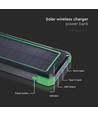 10000mAh Solar Wireless Powerbank, 10W - Sort, aluminium, solcelleopladning