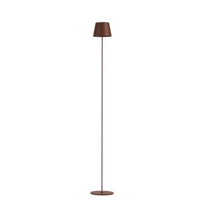 4W LED gulvlampe, genopladelig - IP54, Cortenfarvet, touch dæmpbar, justerbar højde 50-130cm, USB-opladning