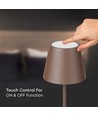 4W LED gulvlampe, genopladelig - IP54, Cortenfarvet, touch dæmpbar, justerbar højde 50-130cm, USB-opladning
