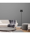 4W LED gulvlampe, genopladelig - Touch dæmpbar, USB, IP54, sort, højdejusterbar 50-130cm, inkl. lyskilde