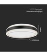 42W LED Designer Lys - TRIAC Dæmpbar, 4000K Sort, Rund
