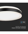 42W LED Designer Lys - TRIAC Dæmpbar, 4000K Sort, Rund