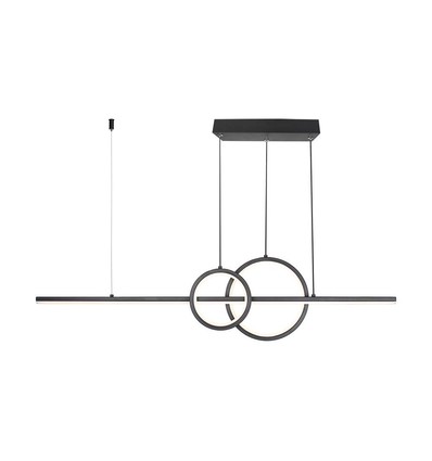 17W LED pendel, sort design - 1500lm, 4000K, Ø91,5cm, IP20, indbygget LED