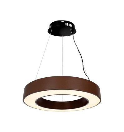 60cm 50W rund LED pendel - 125lm/W, Cortenfarvet, Triac dæmpbar, 4000K, IP20