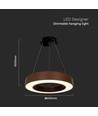 60cm 50W rund LED pendel - 125lm/W, Cortenfarvet, Triac dæmpbar, 4000K, IP20
