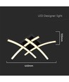 24W designer LED loftslampe - Sort, 3000K, Ø45cm, moderne design, inkl. lyskilde