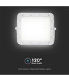 VT LED Solar Projektør 80W - 6400K, 6000 mAh Batteri, 3m Kabel, Smart IR Fjernbetjening, Hurtig Opladning, Hvid.