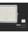 180W LED solcelle projektør, 4000K - Inkl. 20W solcellepanel, IP65, fjernbetjening, hvid
