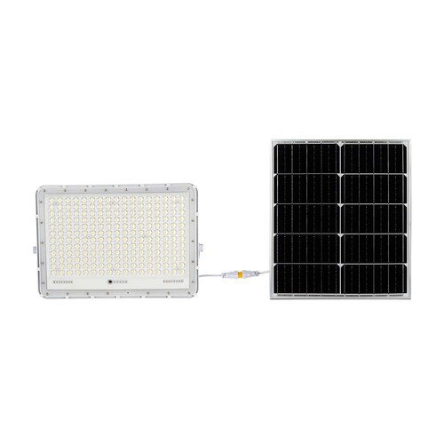 30W Solcelle LED projektør med fjernbetjening - 2600lm, IP65, 6400K, inkl. solpanel og batteri