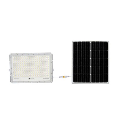 30W Solcelle LED projektør med fjernbetjening - 2600lm, IP65, 4000K, inkl. solpanel og batteri