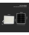 VT 240W LED Solar projektør - 4000K, 20000 mAh batteri, 3m kabel, smart IR fjernbetjening, hurtig opladning, hvid