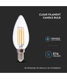 E14 5,5W LED filament kertepære - Dæmpbar, klar glas, 110lm/W