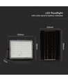 120W Solcelle LED projektør med panel - 1200lm, IP65, inkl. fjernbetjening, sort, udendørs