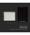 120W Solcelle LED projektør med panel - 1200lm, IP65, inkl. fjernbetjening, sort, udendørs