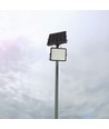 20W solcelle projektør med sensor og fjernbetjening - 1800lm, IP65, 6400K, sort kabinet