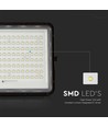 20W LED solcelle projektør - IP65, 4000K, sort, inkl. solpanel og fjernbetjening