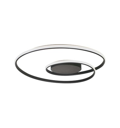 48W LED metalloftlampe - D600xH50mm, 3000K, sort, TRIAC dæmpbar