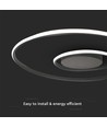 48W LED designer loftslampe - 5150lm, Triac dæmpbar, Ø60cm, sort, 4000K