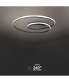 48W LED metalloftlampe - D600xH50mm, 3000K, sort, TRIAC dæmpbar