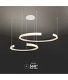 48W LED designer pendel - Hvid, 4000K, Triac dæmpbar, to halvmåner